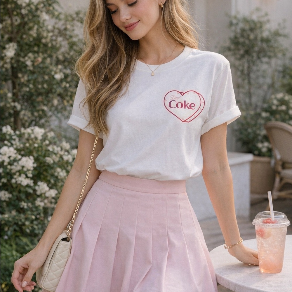 women’s diet coke valentine’s day shirt white